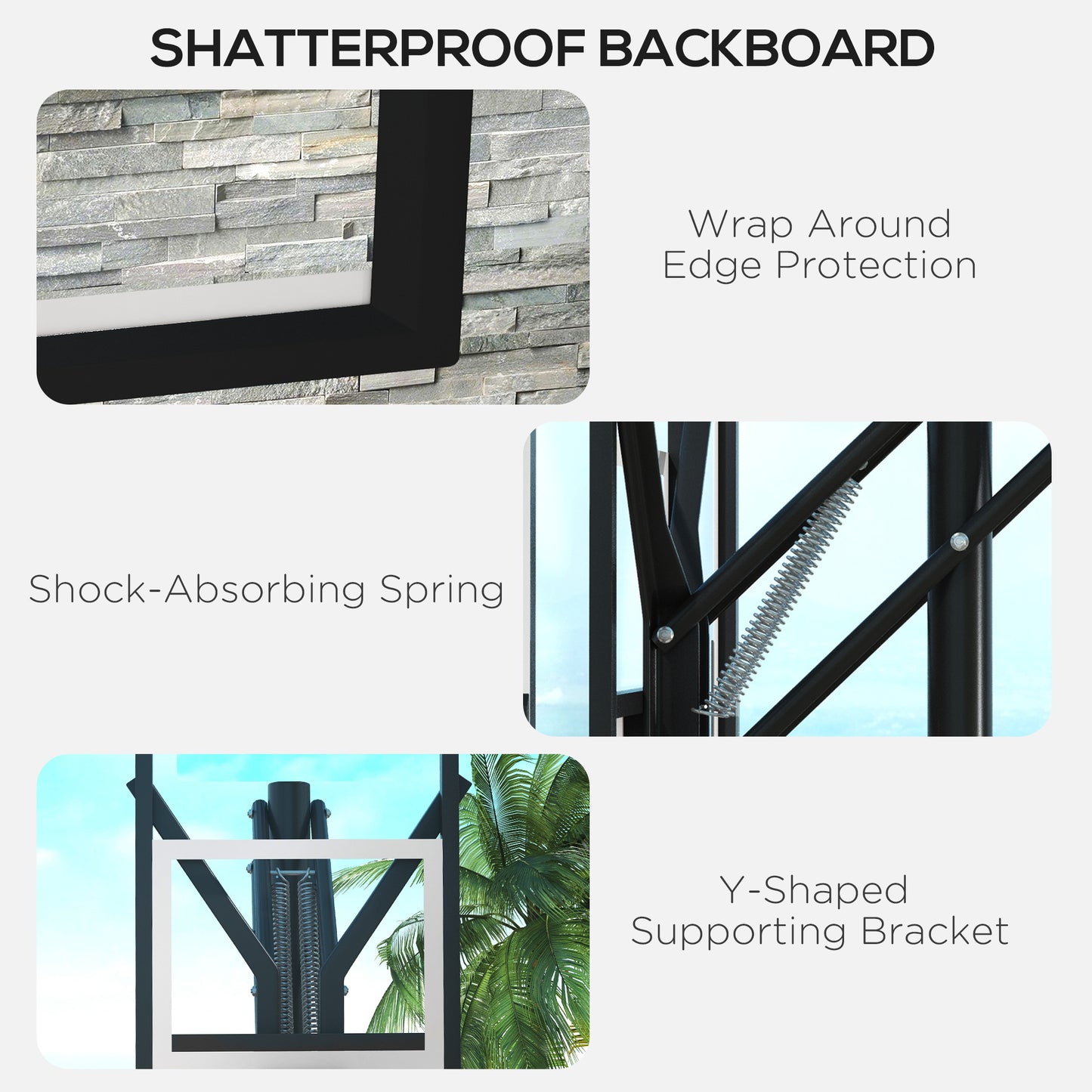 Six-Level Height Adjustable Freestanding Basketball Hoop and Stand