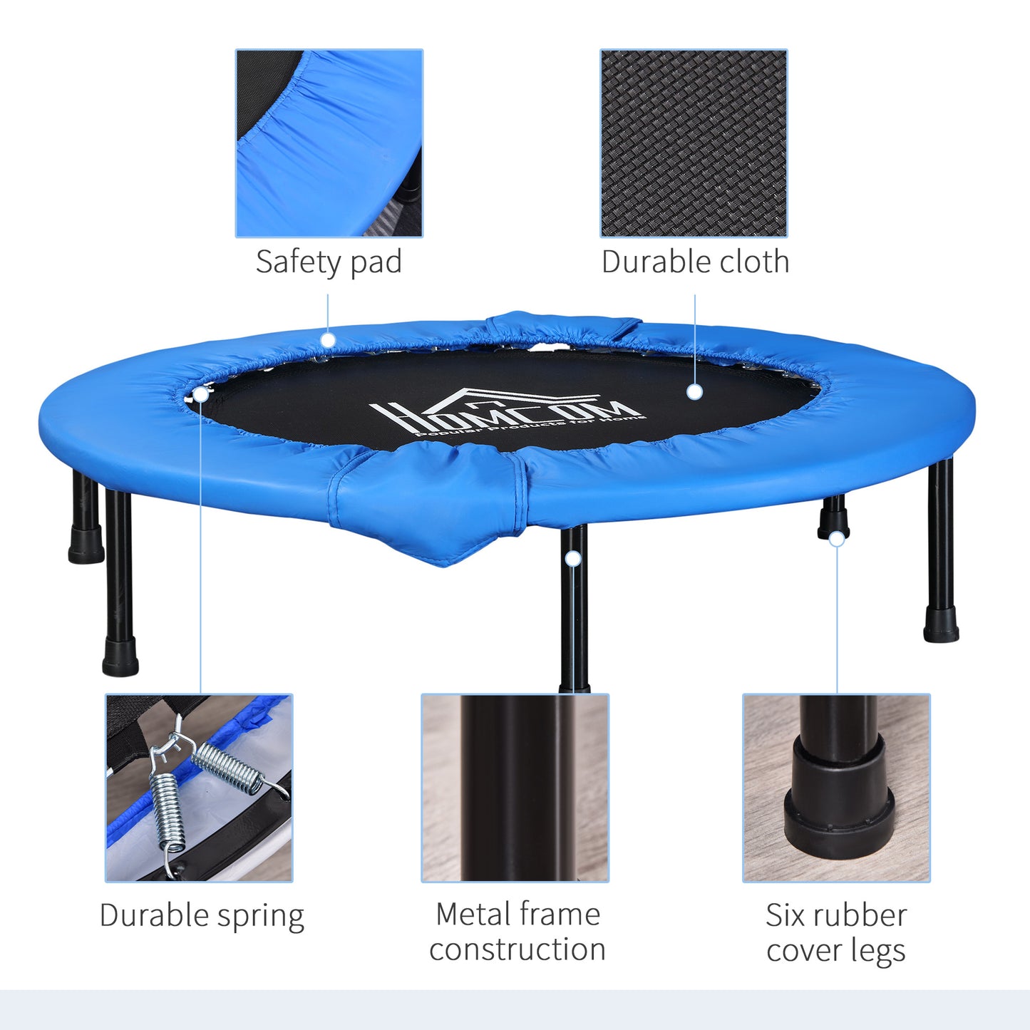 38" Mini Fitness Trampoline Home Gym Yoga Exercise Rebounder Indoor