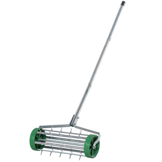 Garden Rolling Lawn Aerator Heavy Duty Steel Grass Roller w/