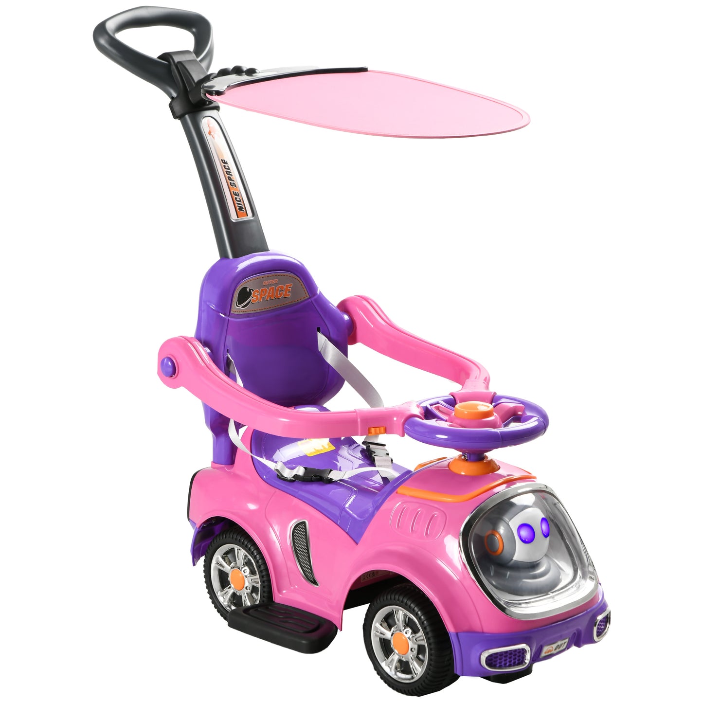 3 in 1 Ride on Push Car, Cartoon Robot Theme Foot to Floor Slider