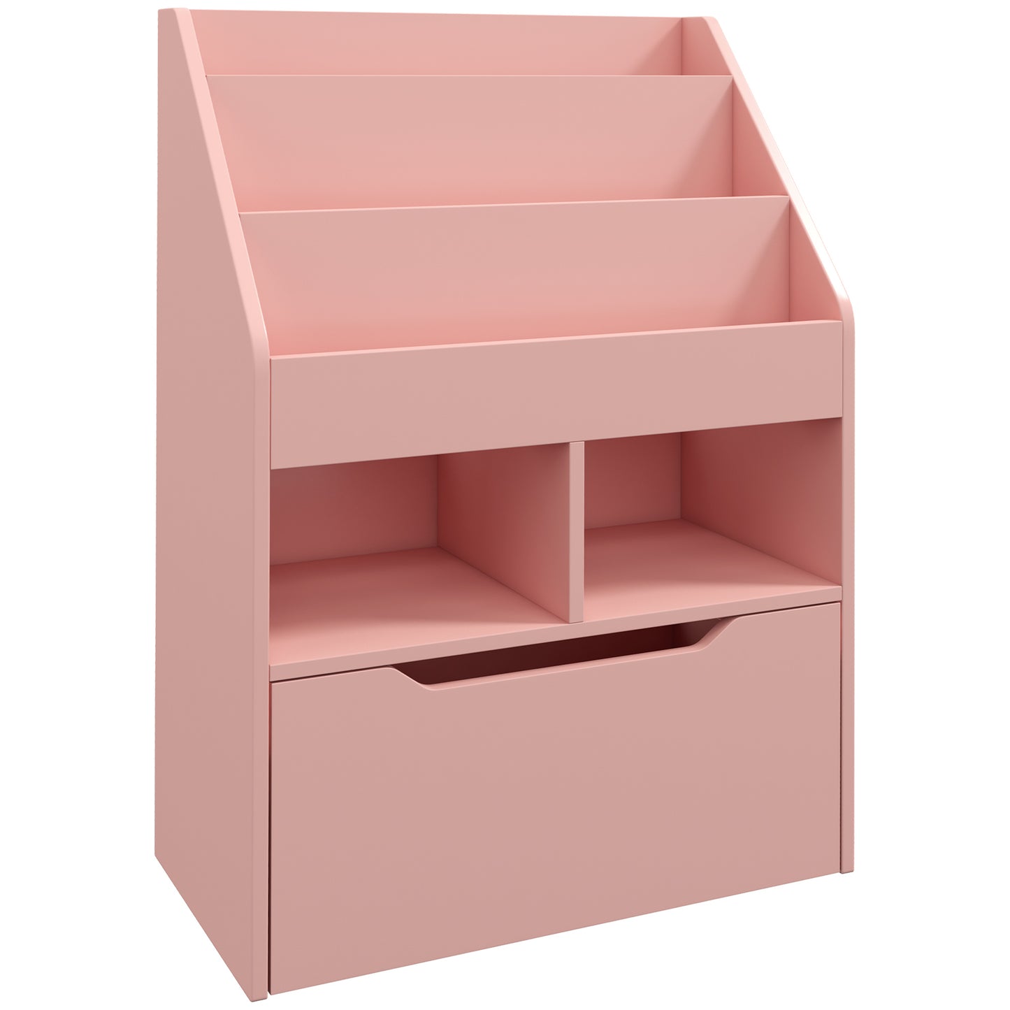 Kids Bookshelf, Toy Organiser, with Storage Drawer, Wheels