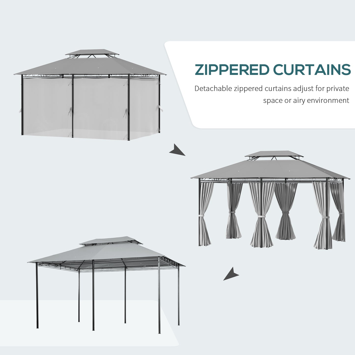 4m x 3(m) Metal Gazebo Canopy Party Tent Garden Pavillion Patio