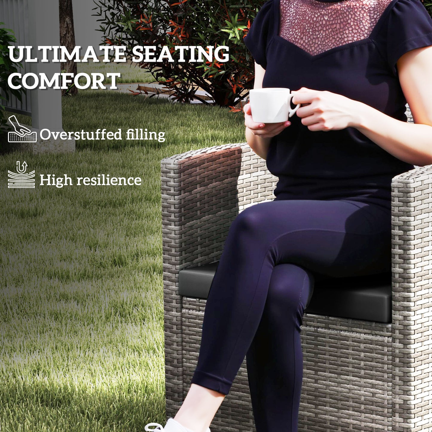 Outdoor Seat Cushion Pads for Rattan Furniture