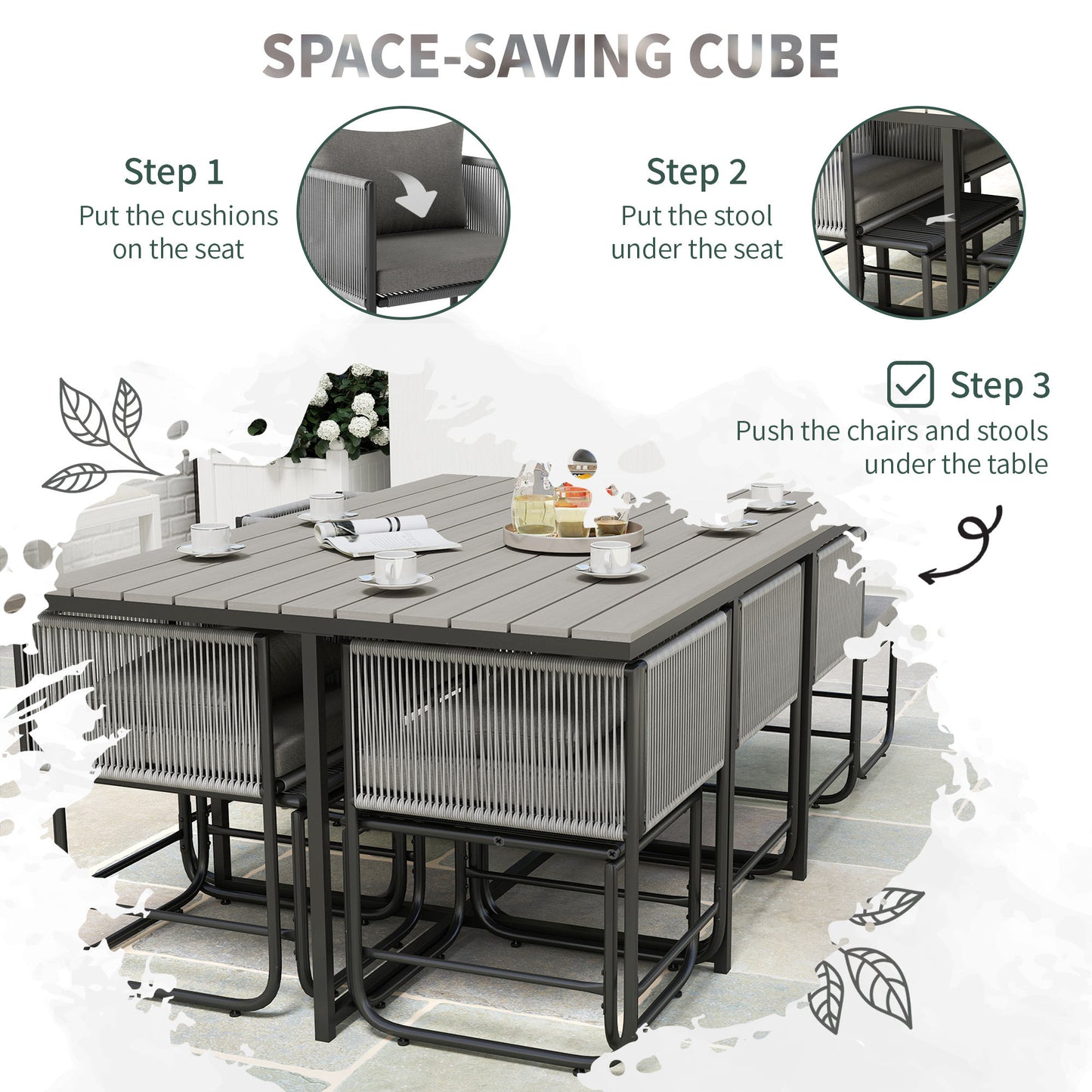 10 Seater Rattan Cube Garden Furniture Set