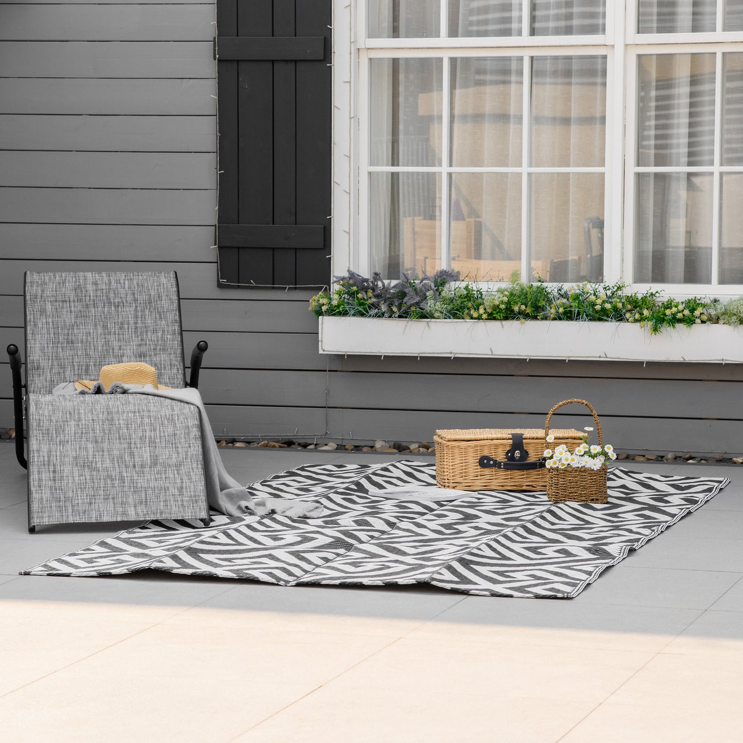 152 x 243 cm(5x 8ft) Outdoor Rug Reversible Mat Plastic Straw Rug