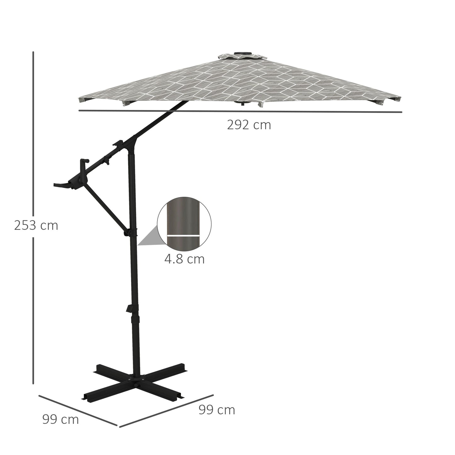 3(m) Convertible Cantilever Parasol and Centre-post Garden Parasol