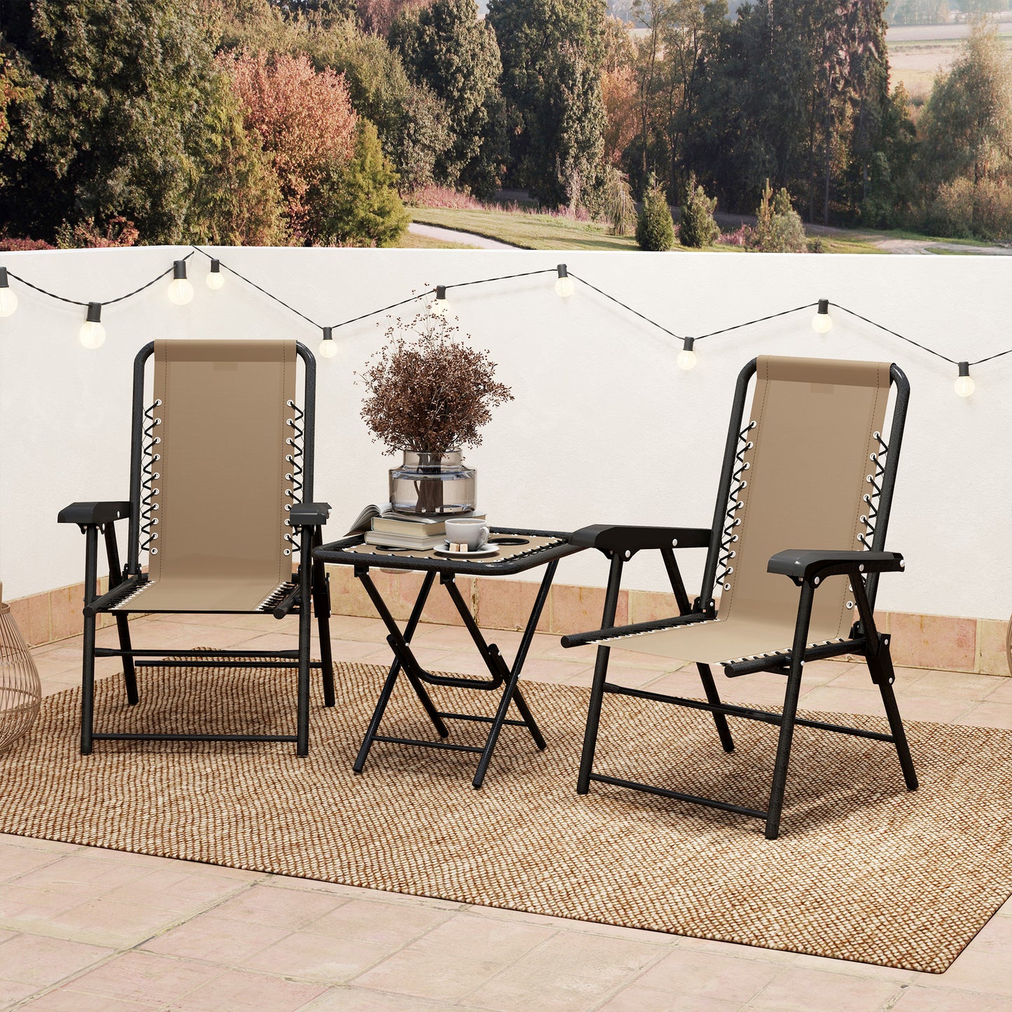 Three-Piece Garden Table and Chair Set