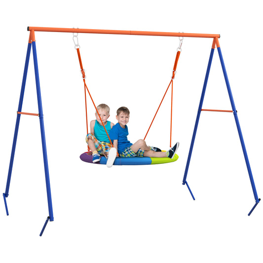 Metal Kids Swing Set Nest Swing Seat with A-Frame Structure
