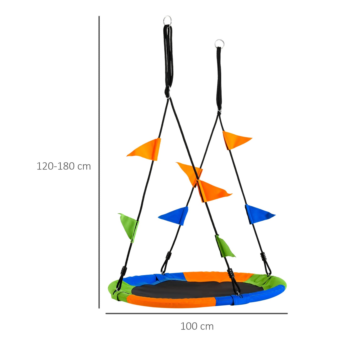 Kid Nest Swing Seat Saucer Tree Swing 40 Inch/100cm Adjustable Rope