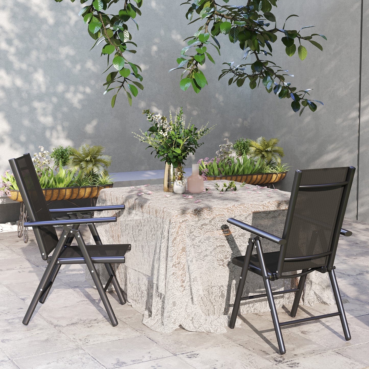 Set of 2 Folding Garden Chairs