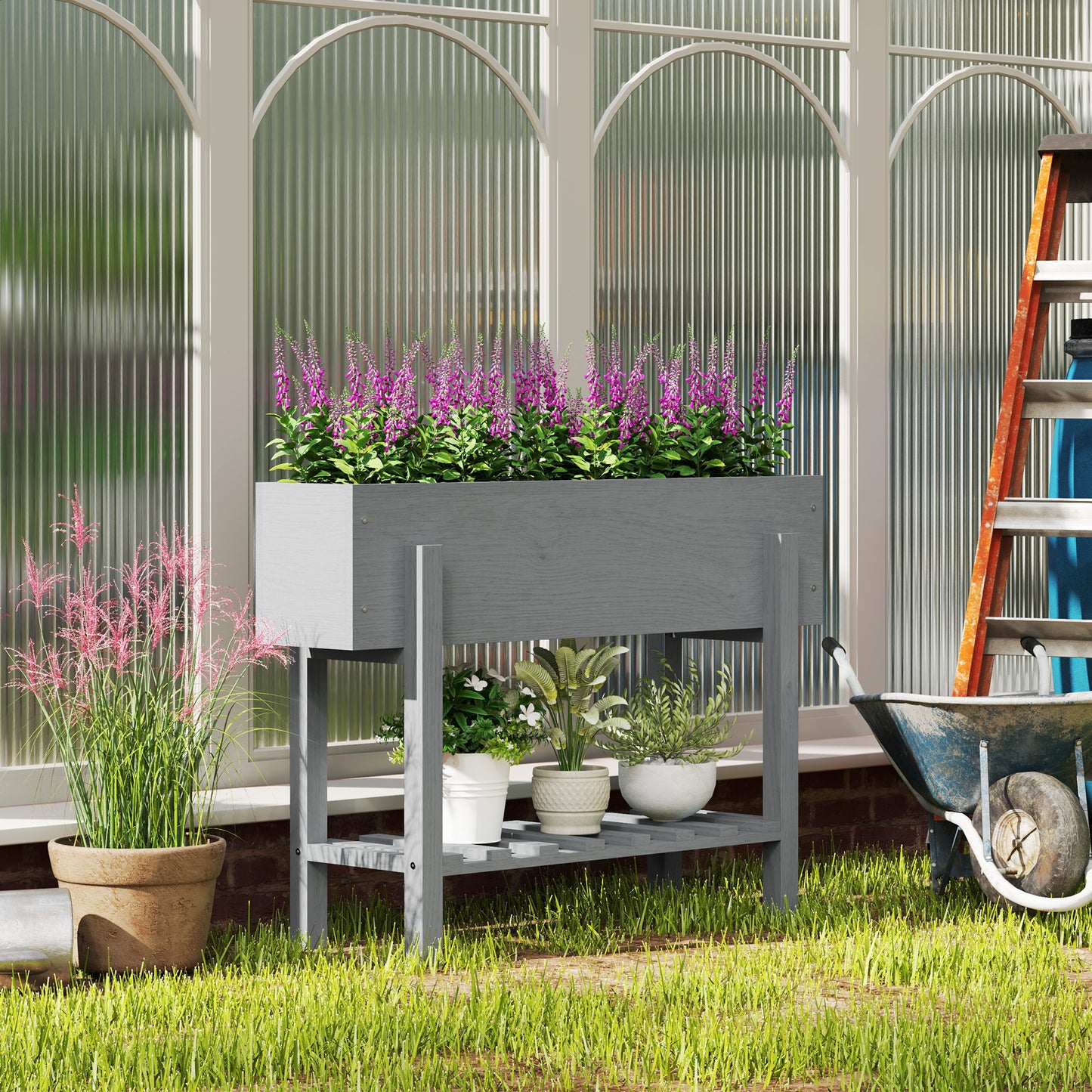 Wooden Two-Tier Raised Planter