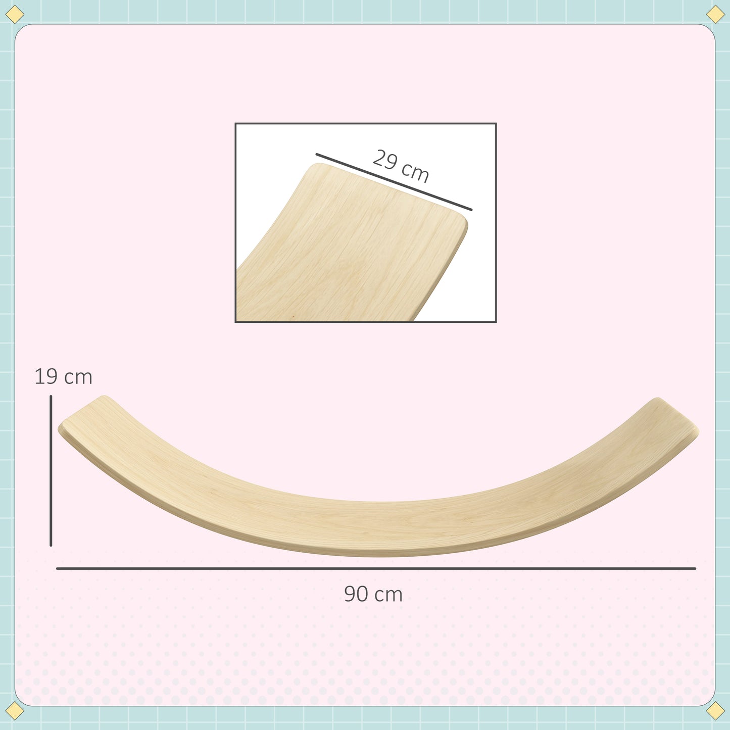 Wooden Balance Board for Children 3-8 Years Old, Natural Tone