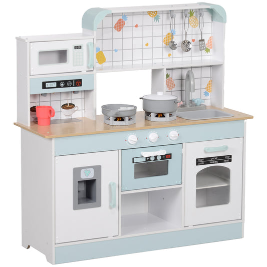 Toy Kitchen, Pretend Role Play Kitchen with Hob, Sound, Light