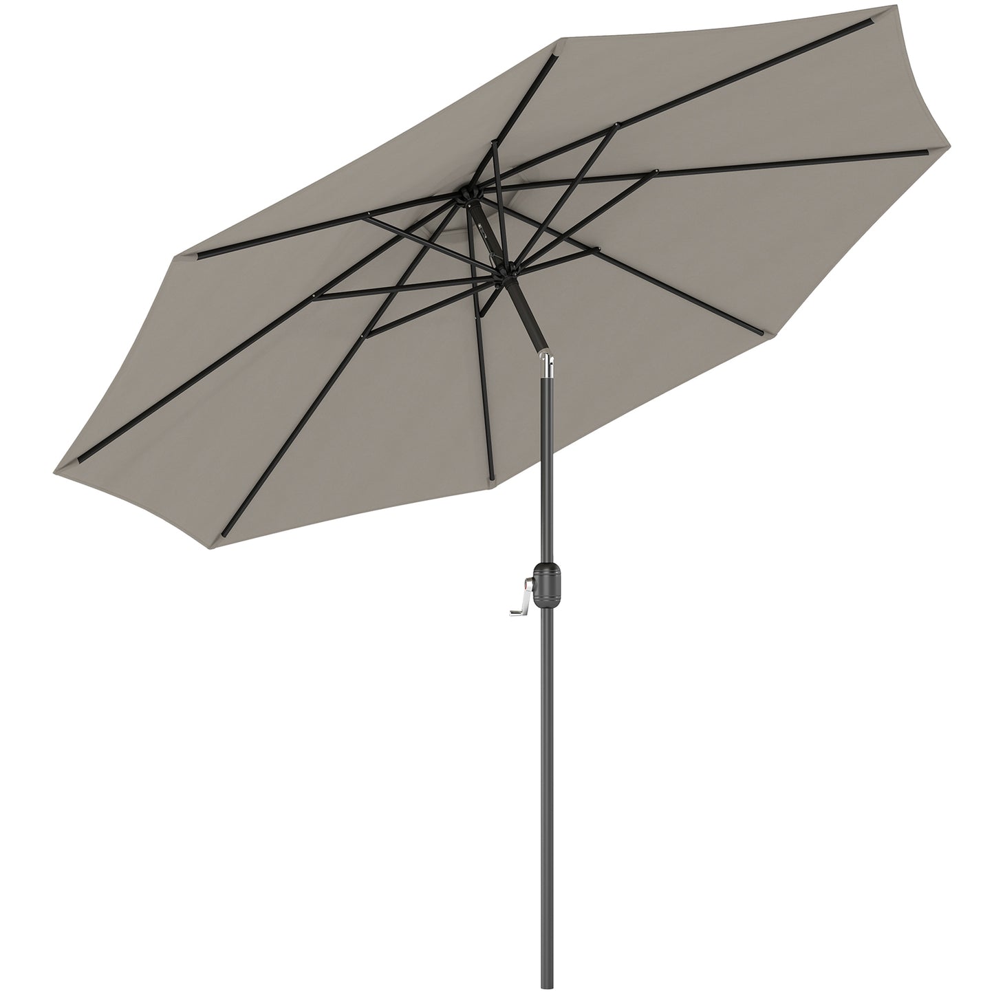 3(m) Tilting Parasol Garden Umbrellas, Outdoor Sun Shade with 8 Ribs