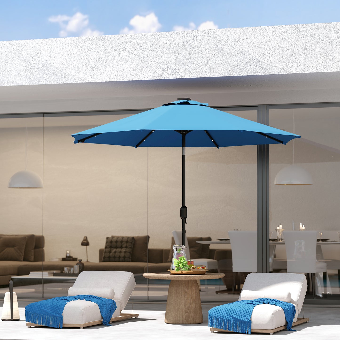 2.7m LED Light Parasol Umbrella