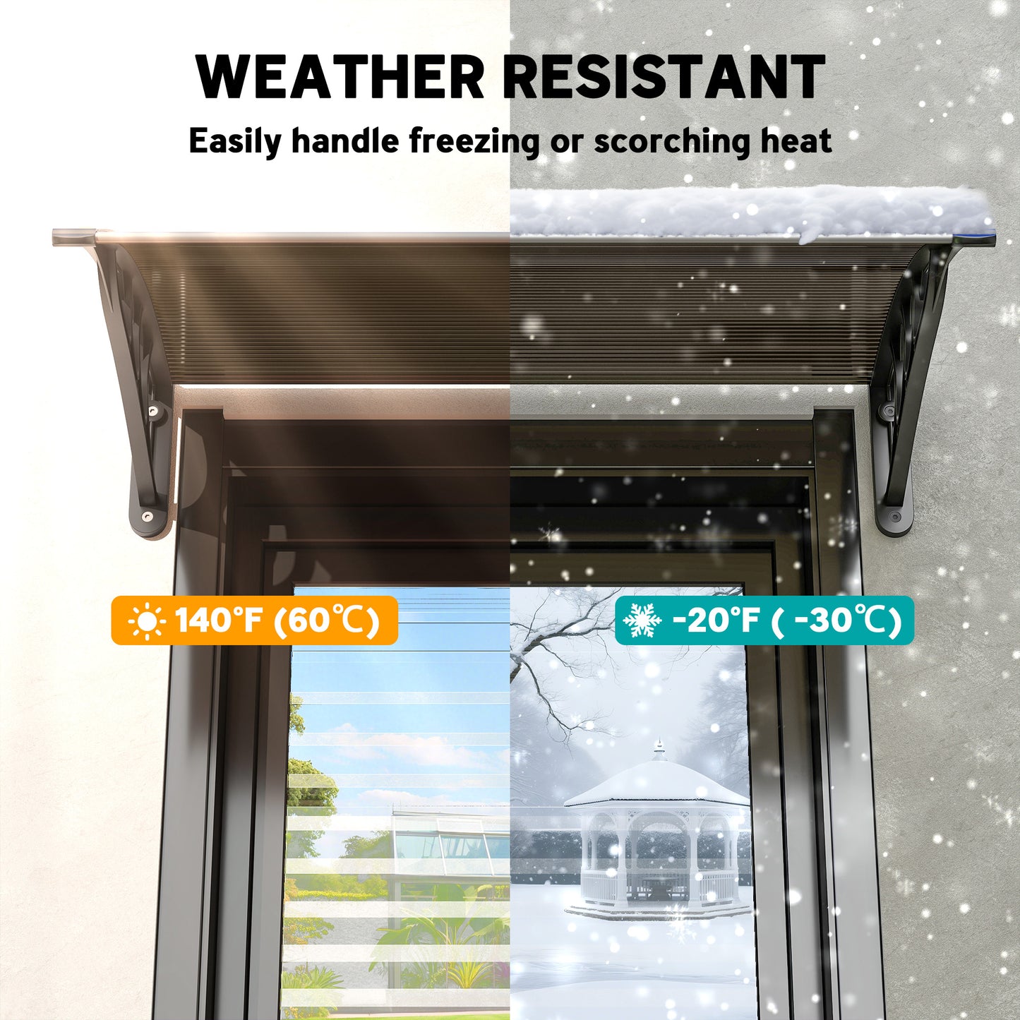 Front Door Canopy Outdoor Awning Aluminium Rigid Plastic