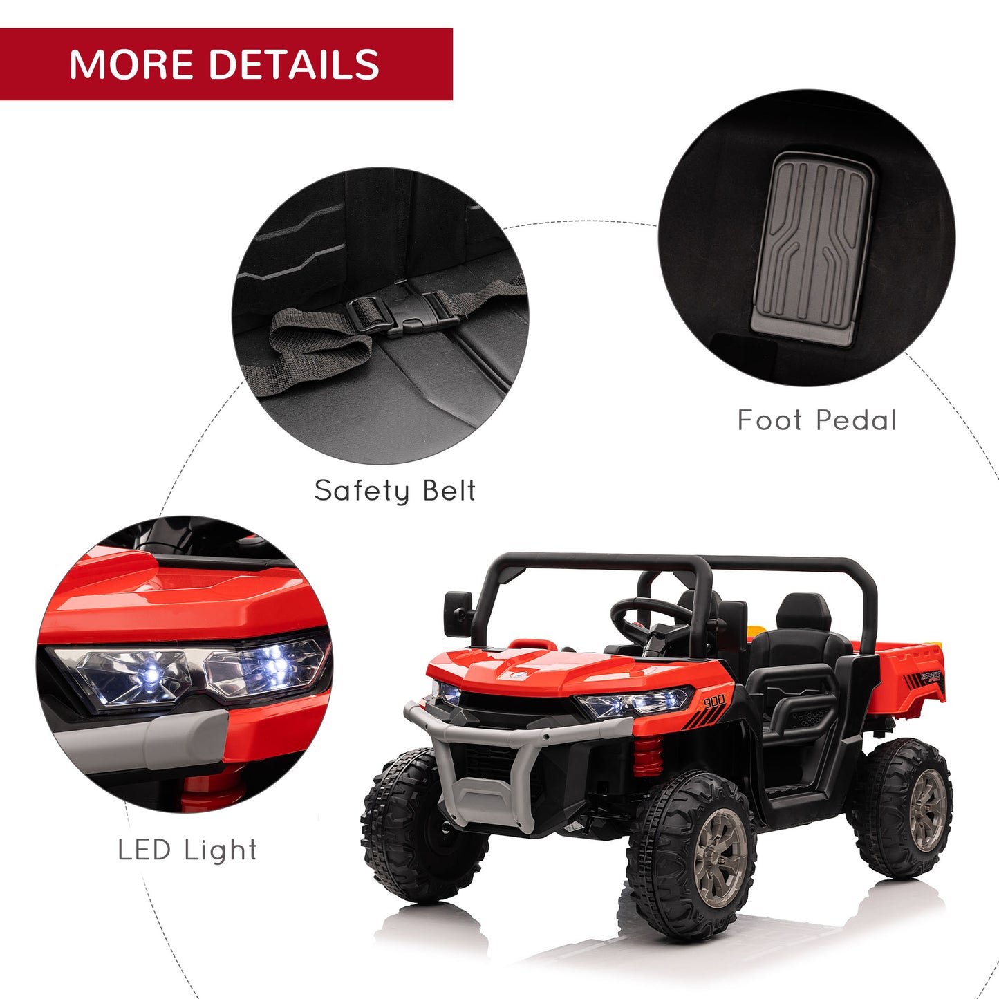 12V 2 Seater Kids Electric Ride-On Car with Electric Bucket