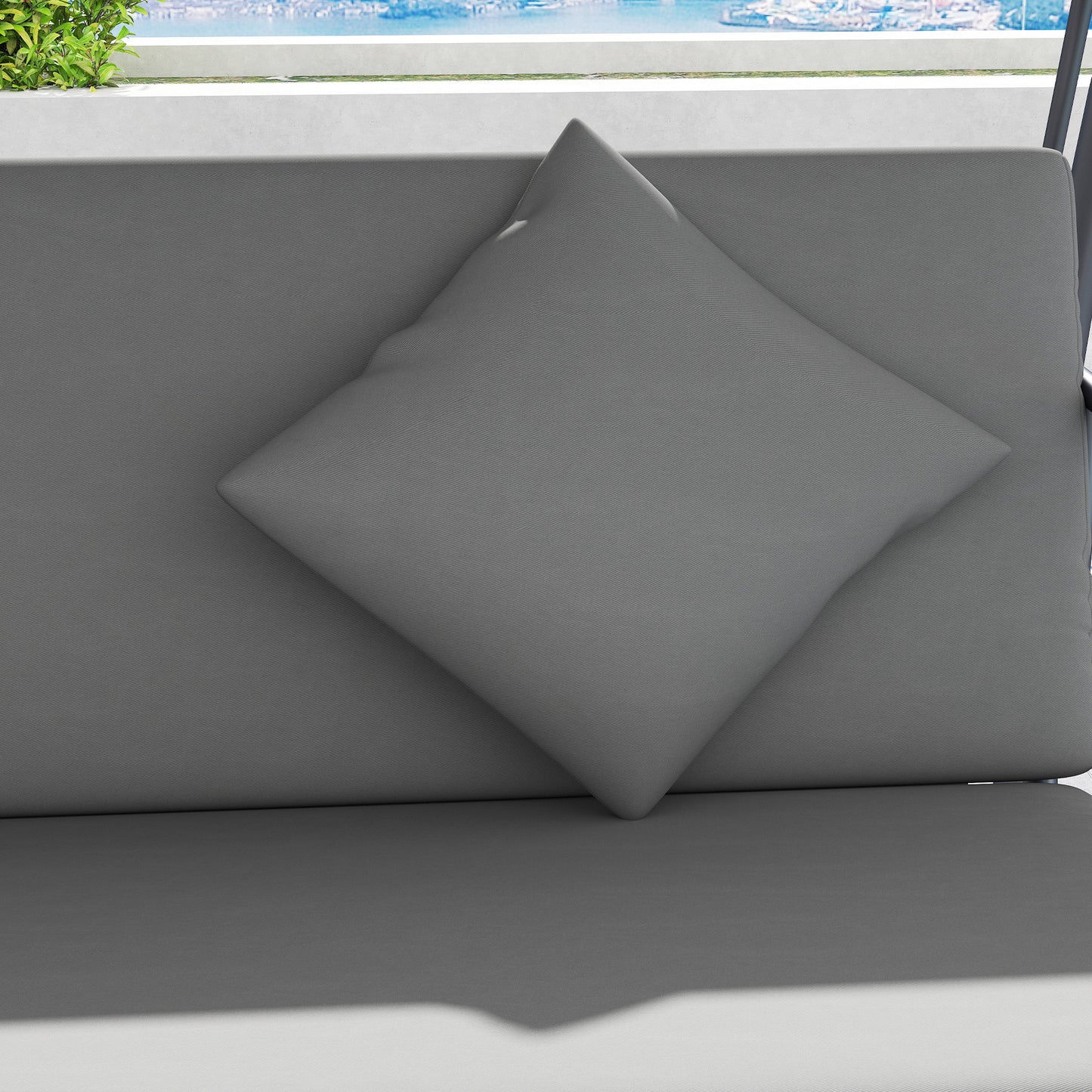 Outdoor 2-in-1 Swing Chair Lounger 3 Seater Garden Swing Seat Bed