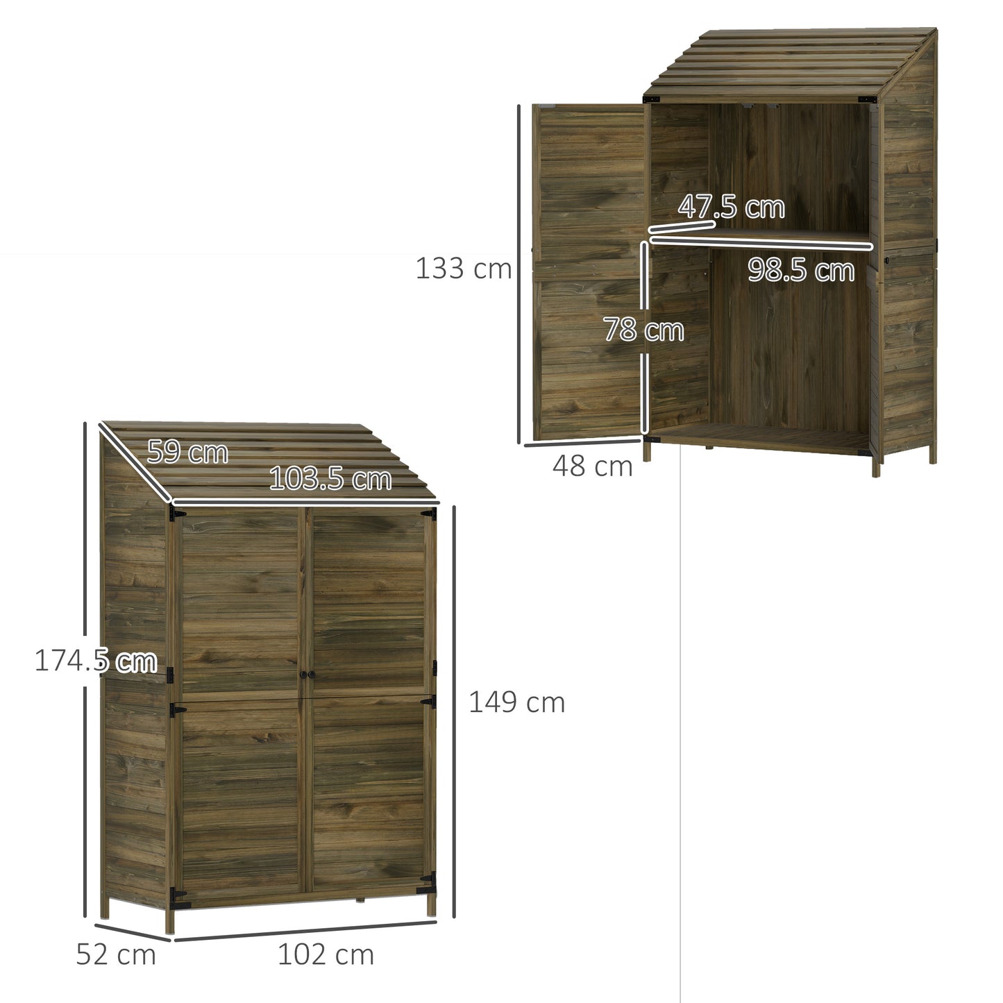 103.5 x 59 cm Wooden Garden Shed (1)