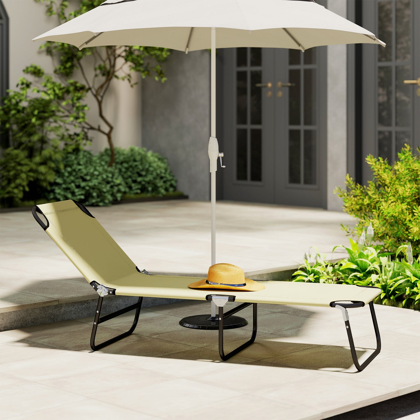 Foldable Sun Lounger with 5-Position Adjustable Backrest (1)
