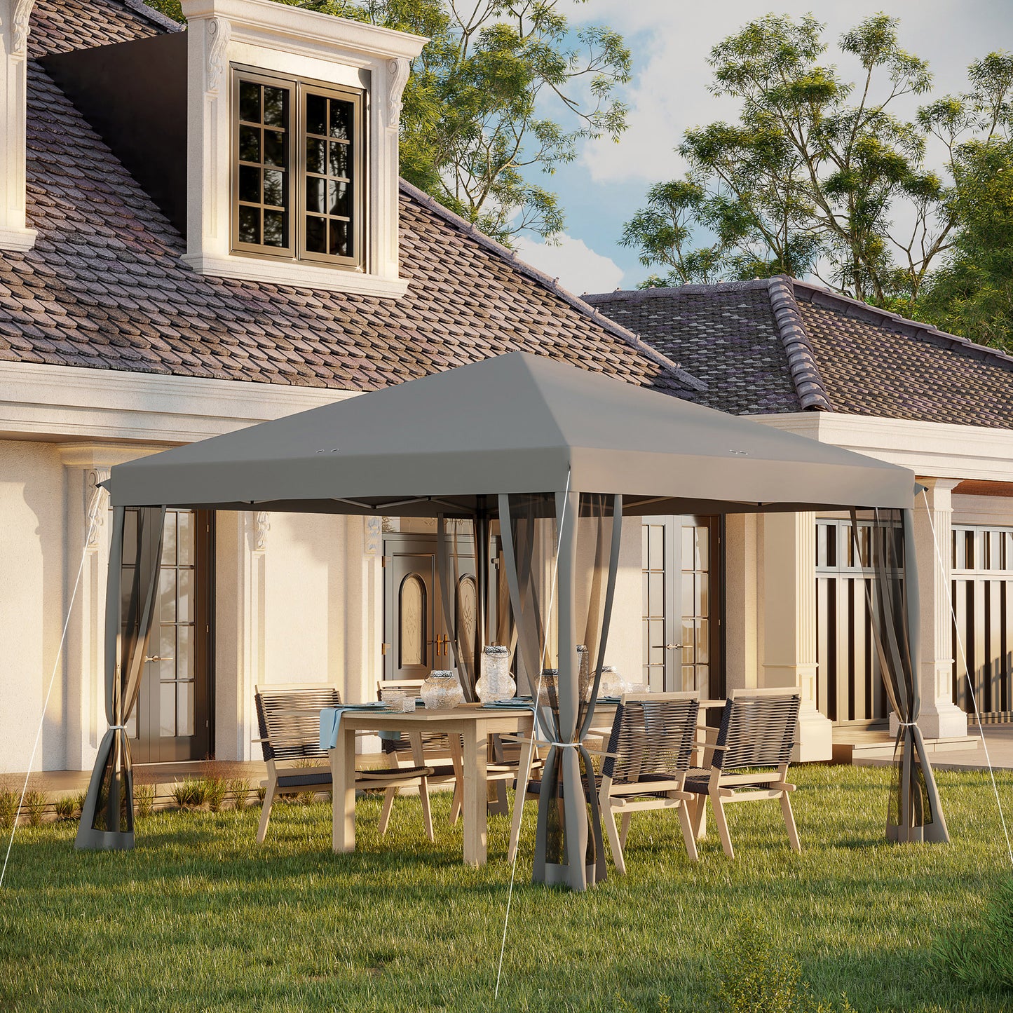 3 x 3 m Pop Up Gazebo, 420D Garden Tent Canopy