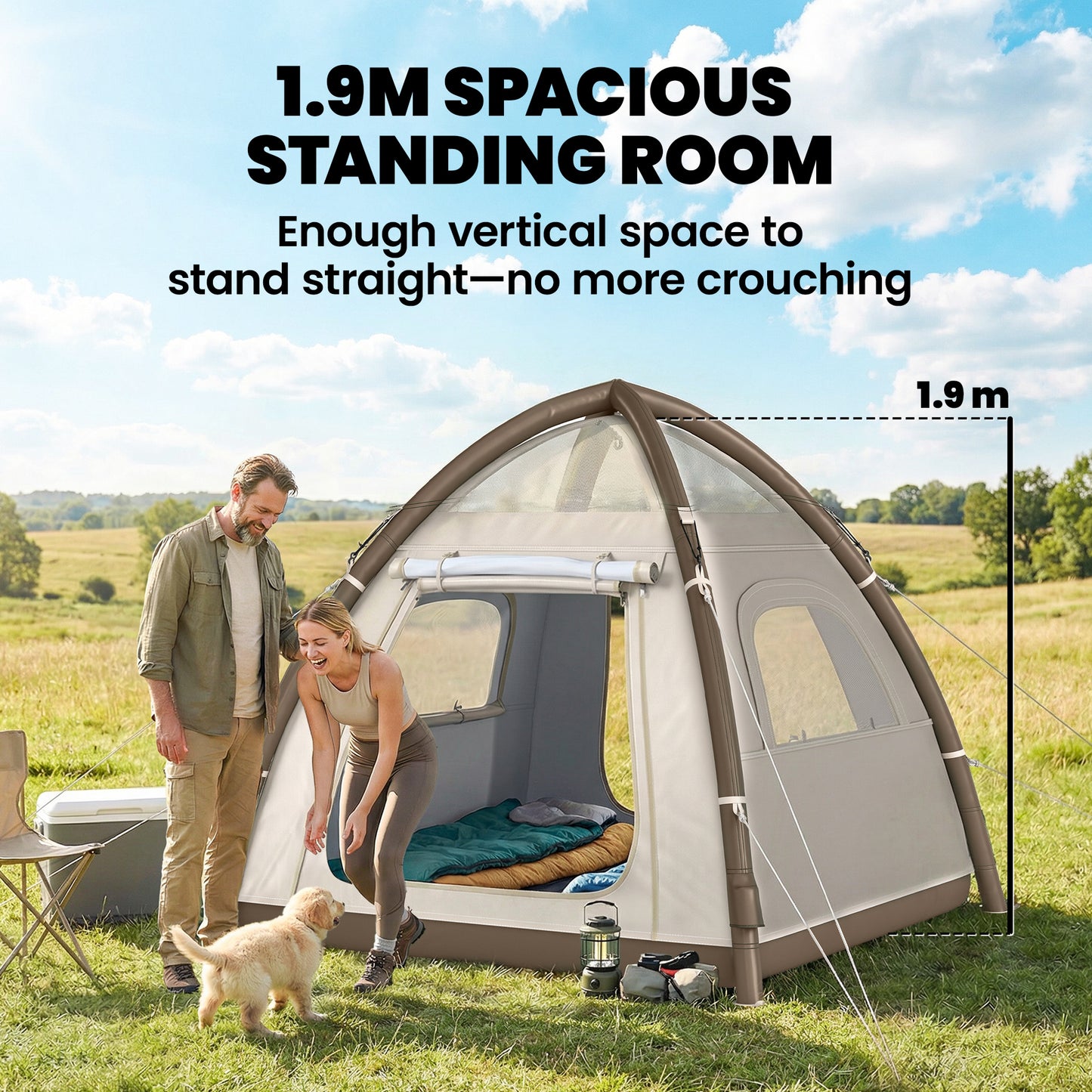 Inflatable Camping Tent with Rainfly