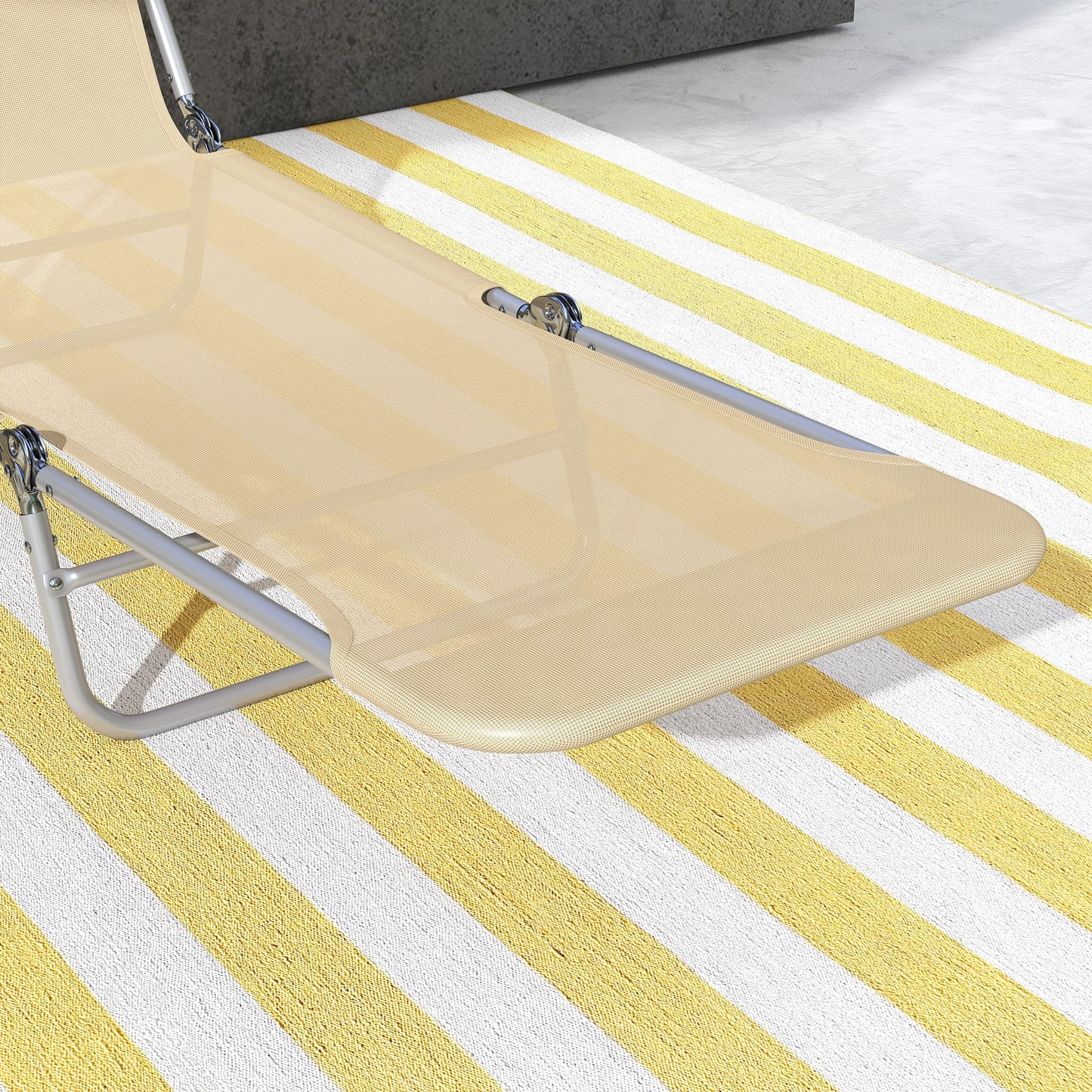 Set of Two Steel Frame Sun Loungers, with Reclining Backs (2)