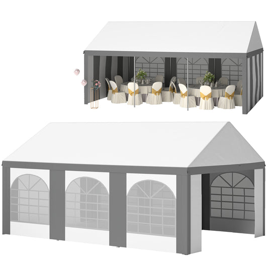 6 x 4m Galvanised Party Tent, Marquee Gazebo with Sides