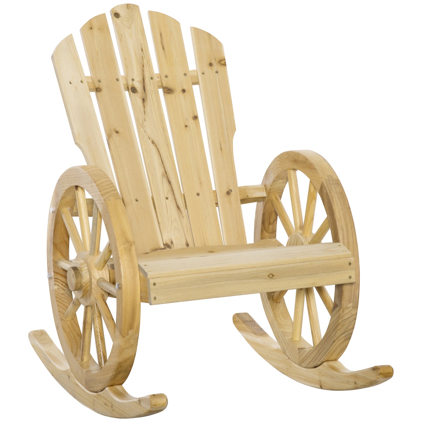 Wooden Adirondack Rocking Chair Reclining Armchair Outdoor Garden