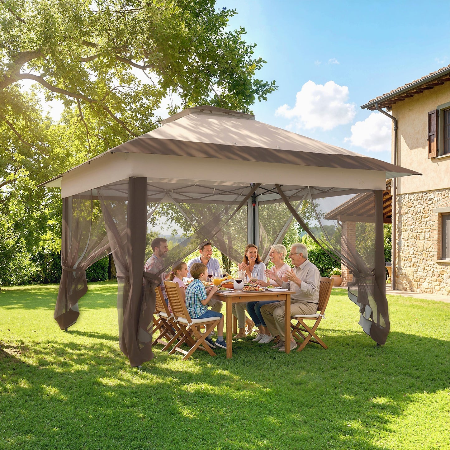 3.6 x 3.6 m Pop up Gazebo with Netting