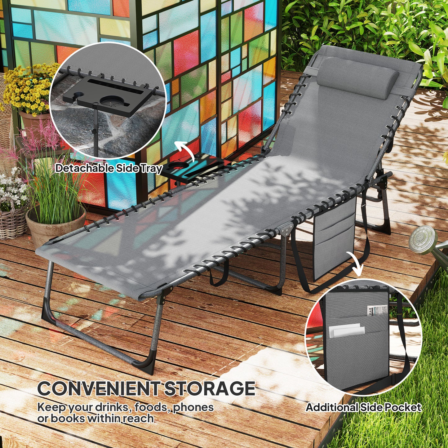 Five-Position Reclining Sun Lounger (5)