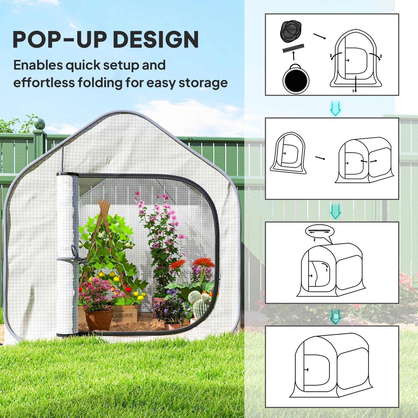150 x 148cm Pop-Up Greenhouse