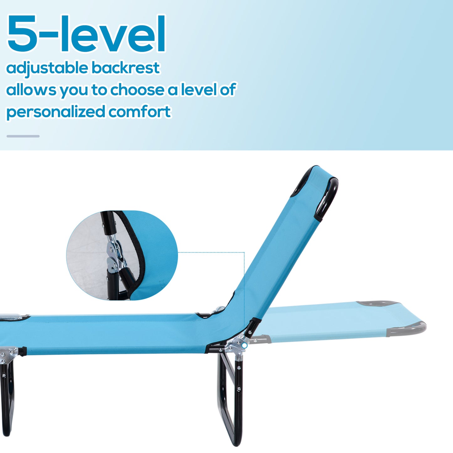 Garden Sun Lounger, with Five-Position Back