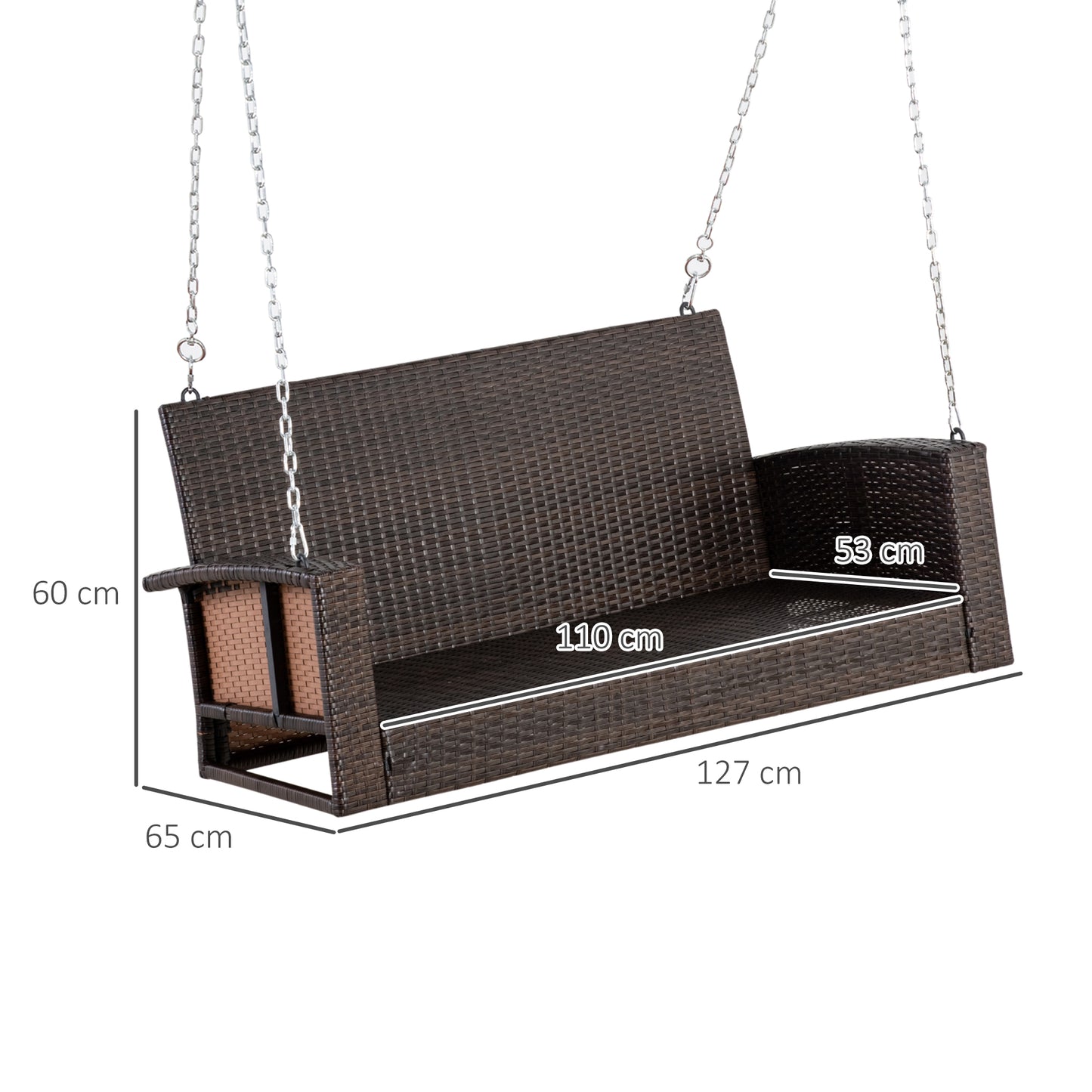 2 Seater Rattan Garden Swing Chair
