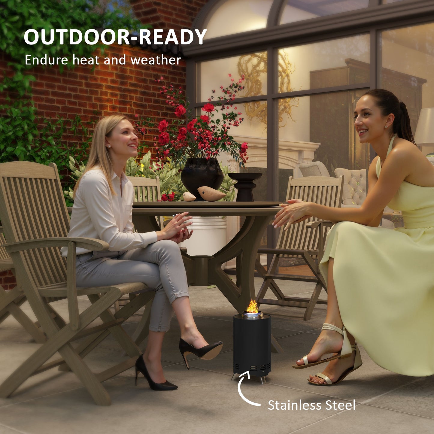 Smokeless Fire Pit, 16 x 16 cm Stainless Steel Portable Wood