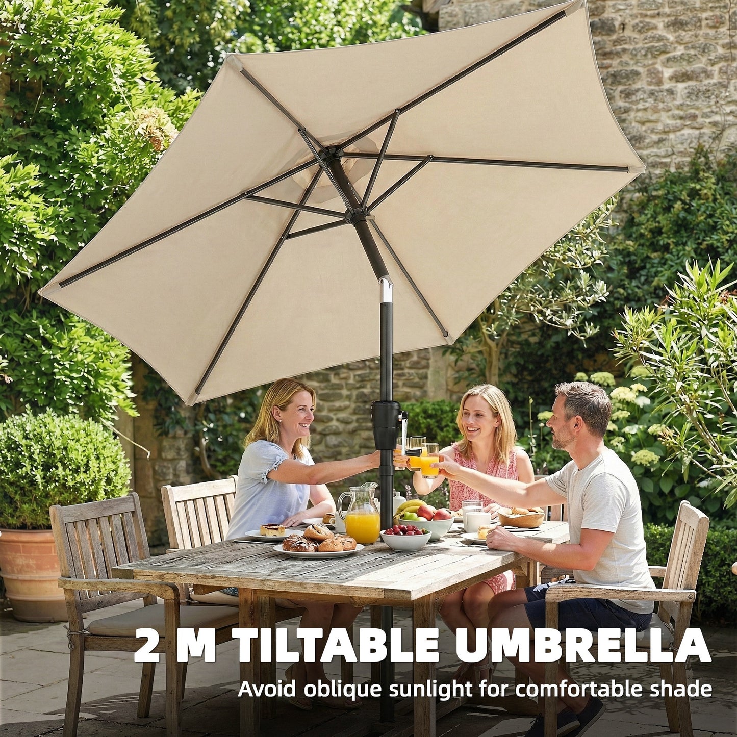 2m Garden Parasol Umbrella (1)