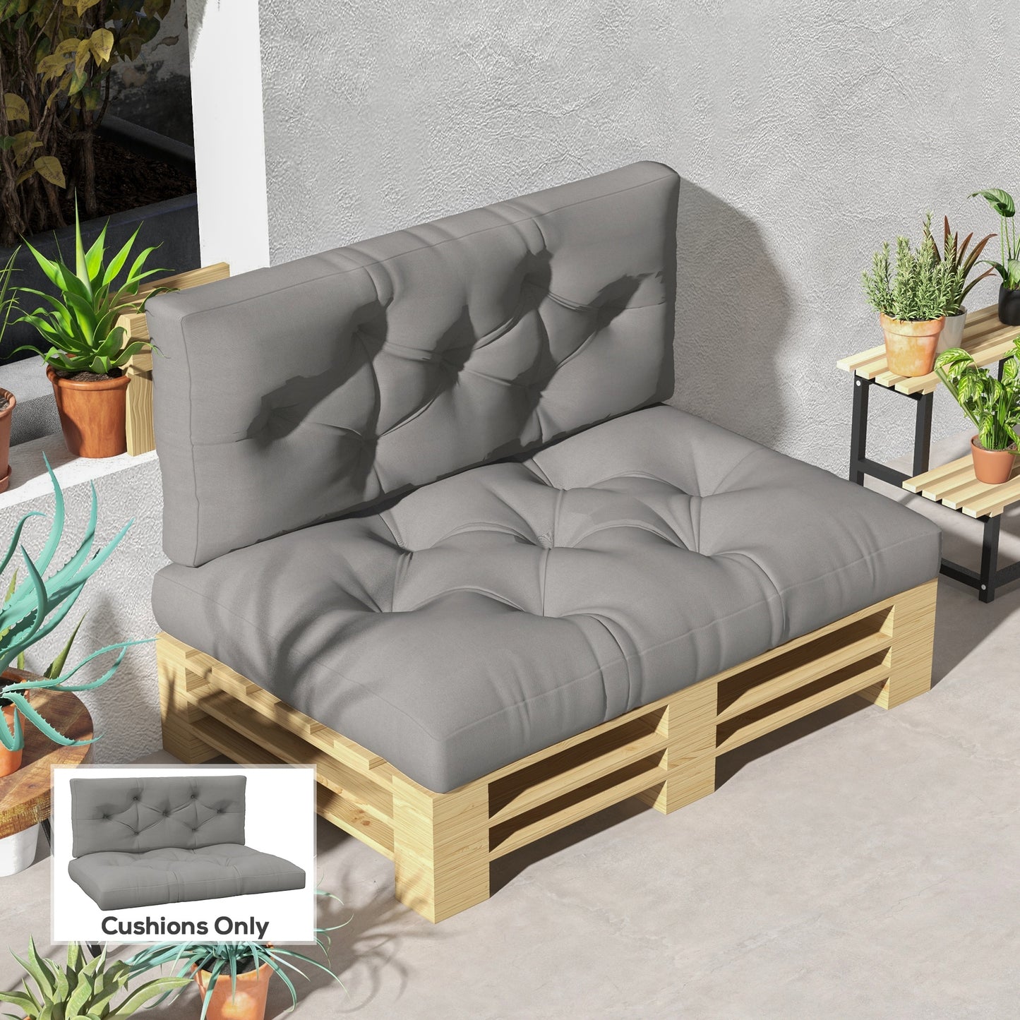 Seat and Back Padded Pallet Cushion Set