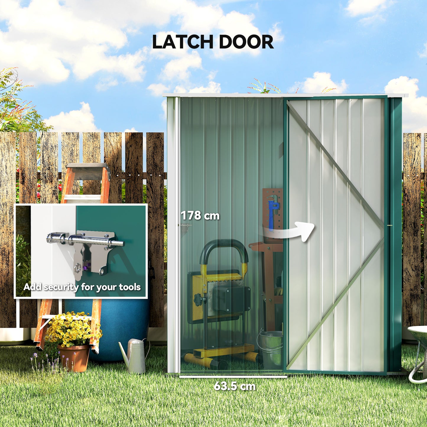5.3 x 3.1ft Corrugated Steel Garden Shed