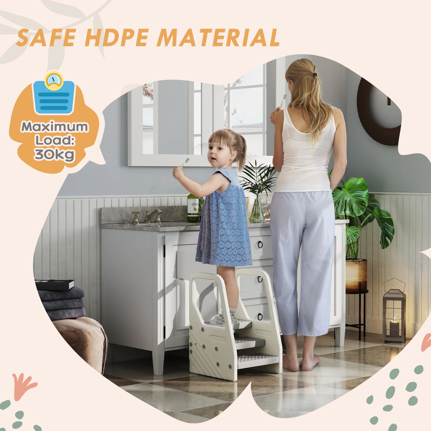 Adjustable 3 Step Toddler Tower with Handles