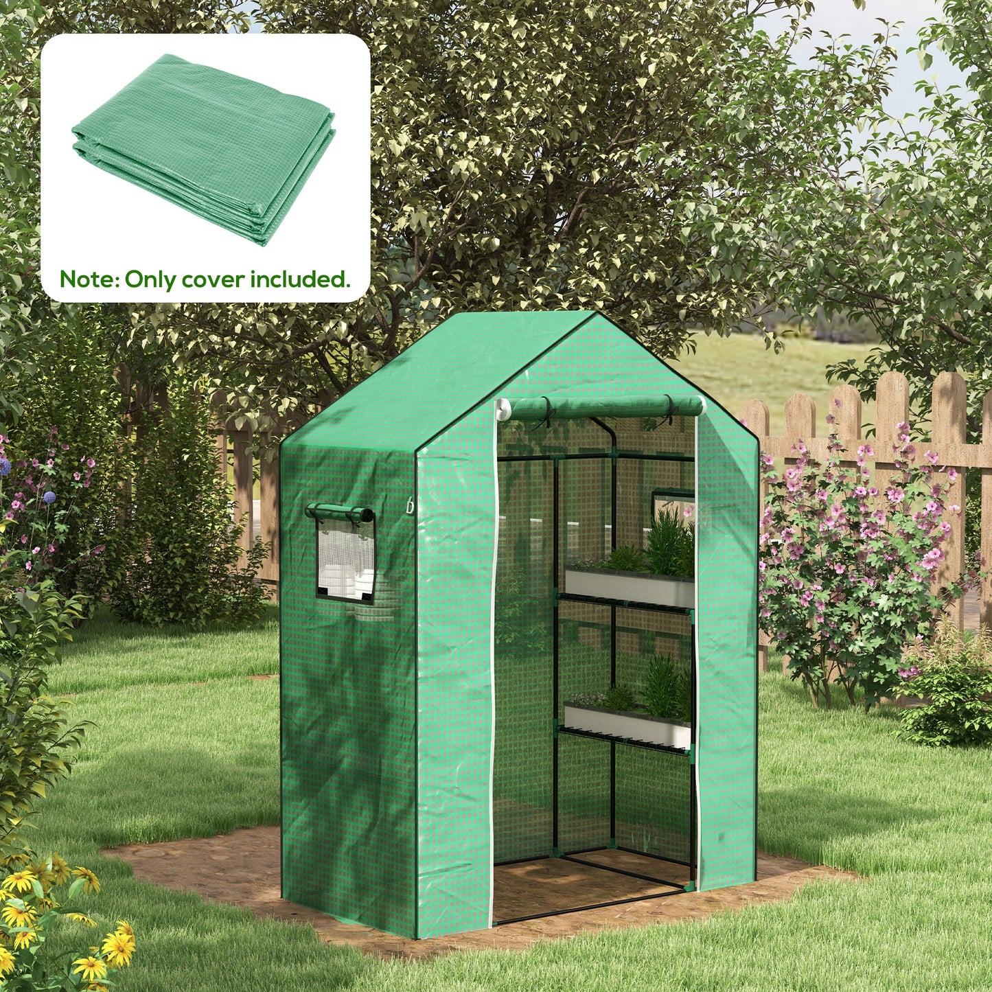 Greenhouse Cover Replacement Walk-in PE Hot House Cover (1)