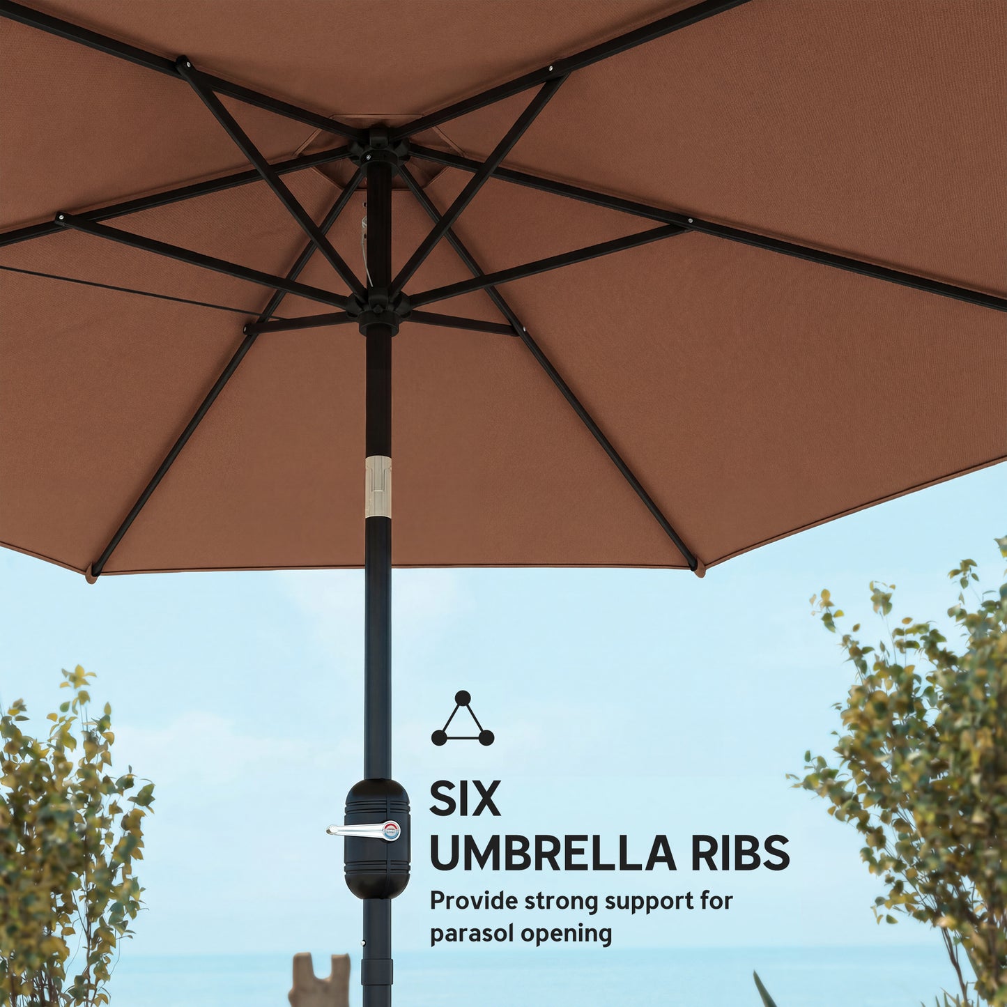 2.6 m Garden Parasol Umbrella with Aluminium Pole (5)