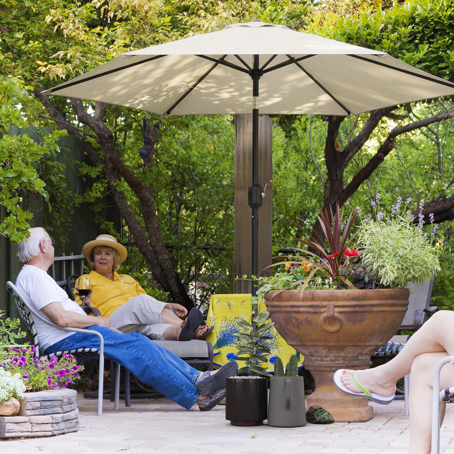 2.6 m Garden Parasol Umbrella with Aluminium Pole (2)