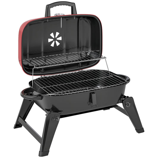 Charcoal Barbecue Grill Folding BBQ Grill with 1232 cm² Cooking Area