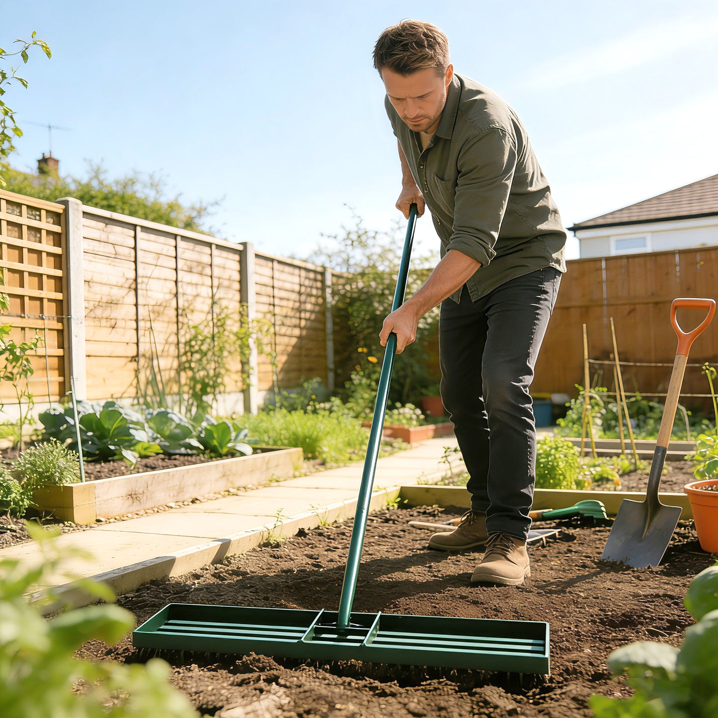 Lawn Levelling Rake, 76 x 26 cm Lawn Leveller Lute