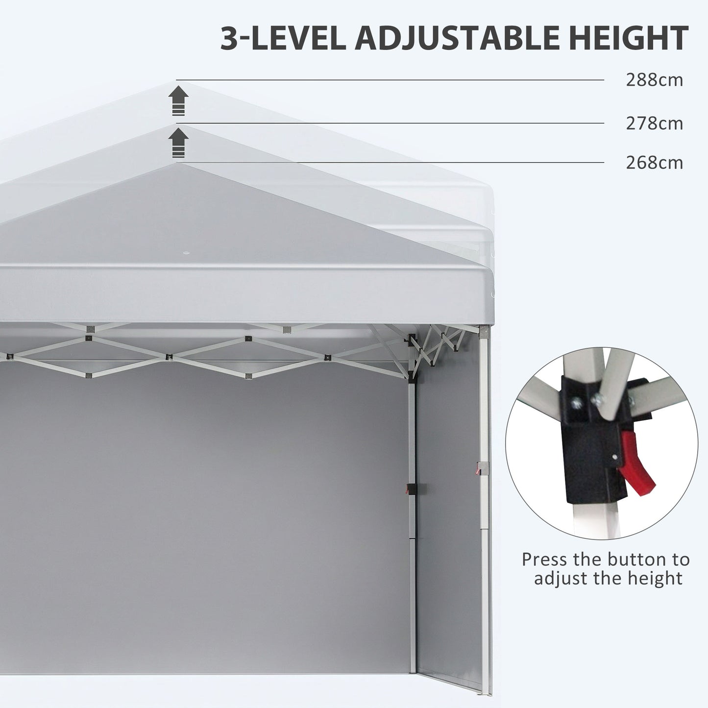 3 x 3 m Pop Up Gazebo, UPF 30+ Party Tent with 2 Sidewalls