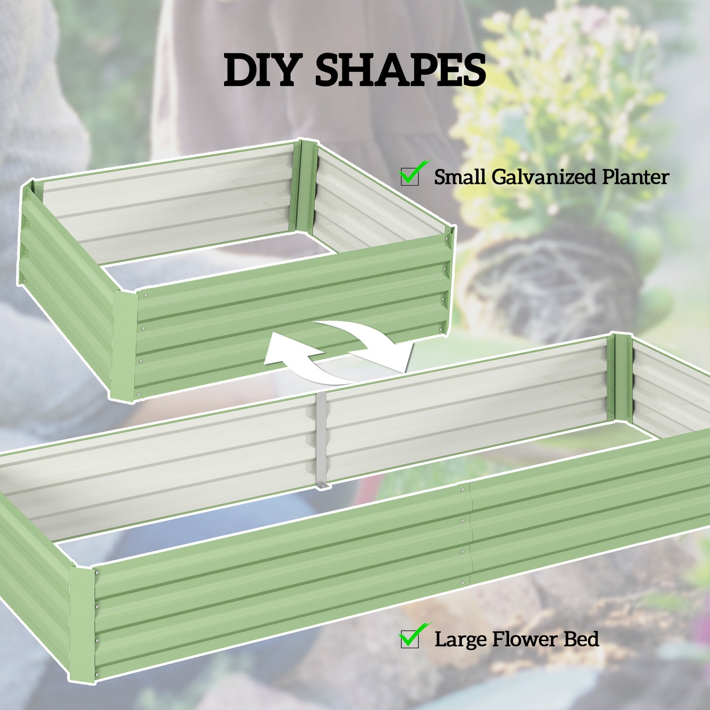 Metal Raised Garden Bed Planter Box Outdoor Planters (2)