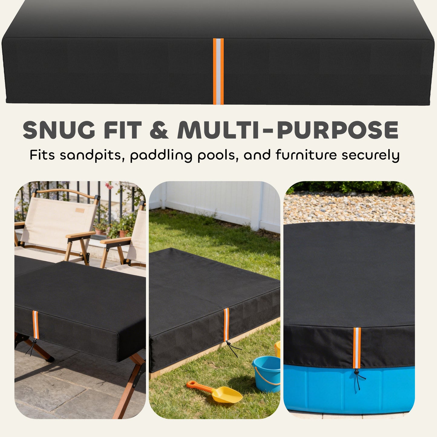Sandbox Cover, Square Sandpit Cover Waterproof Dustproof UV