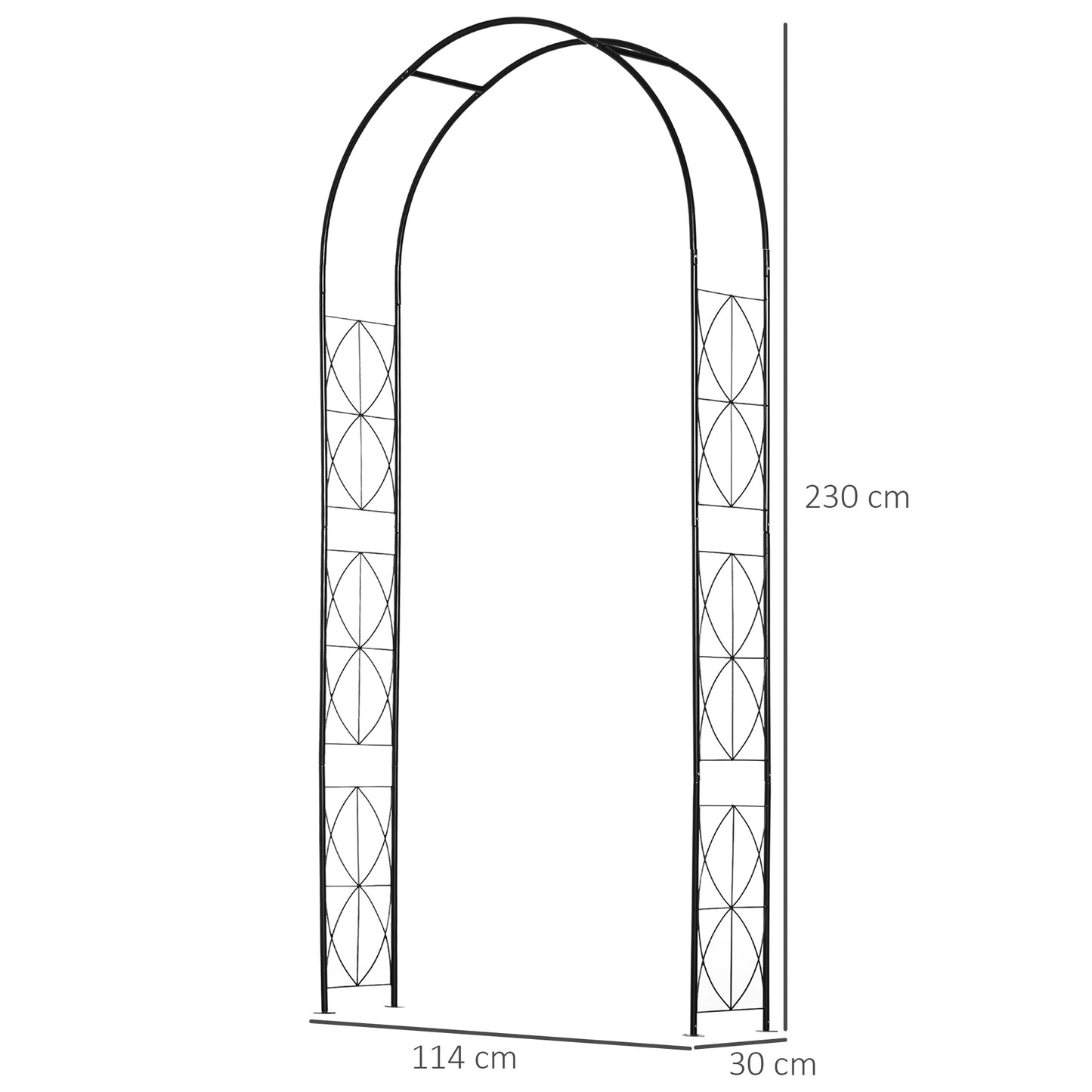 Vintage Style Steel Garden Patio Outdoor Arbor & Trellis Arch