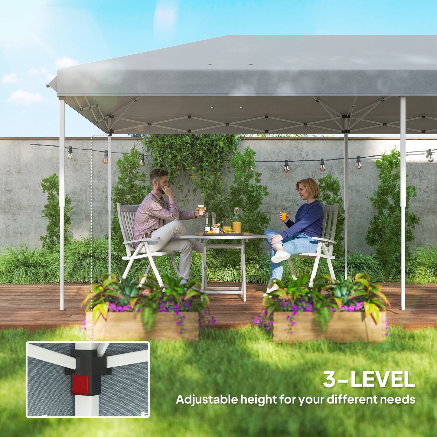 3 x 6m Pop Up Gazebo, Outdoor Canopy Shelter