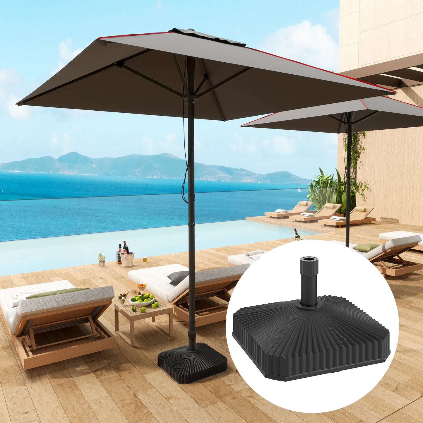 Patio Umbrella Stand, Heavy Duty Outdoor Parasol Base